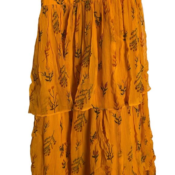 Guapa Anthropologie Orange Pinar Layered Halter Sleeveless Maxi Dress Size 14 - Picture 6 of 12